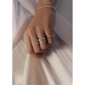 Bold Hollow Dome <b>Ring</b> Fashionable Princess Cut Diamond Inlay Eternity and Trendy Style for Gift or Championship - Product Image 4