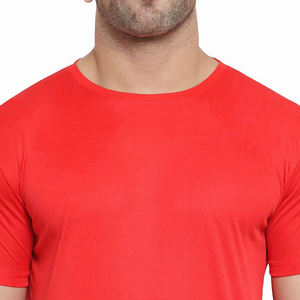 Venta al por mayor de los hombres adultos camiseta de color rojo de media manga O cuello Slim Fit Pullover al aire libre de secado rápido de los hombres Slim Fit camiseta - Product Image 6