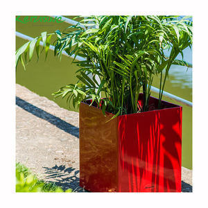 Leizisure थोक आउटडोर बागवानी भूनिर्माण प्लास्टिक लक्जरी शीसे रेशा घन वर्ग मॉड्यूलर स्वयं पानी बोने की मशीन बॉक्स - Product Image 1