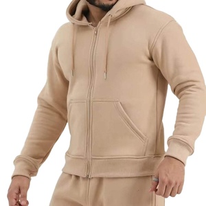 Tissu doux hommes sweat à capuche zippé taille confortable sweat à capuche zippé sweat décontracté à la mode sweat à capuche vêtements de sport blanc uni - Product Image 3