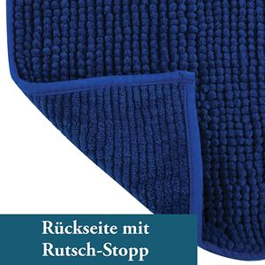 Alfombra de baño de microfibra antideslizante MSV 'Chenille' en azul oscuro, 60 x 90 cm - Product Image 4