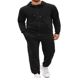 Alta calidad invierno 100% algodón Tech Fleece 500GSM chándal liso de gran tamaño 2 uds chándal de alta calidad - Product Image 4