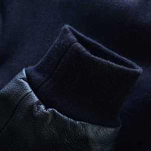 Chaqueta Universitaria de Lona Estilo Invernal Unisex al por Mayor, Cuello Alto, Decoración de Botones, Diseño Casual con Patrón Sólido y Tejido de Ganchillo - Product Image 4