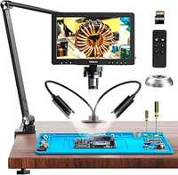 TOMLOV 10 inci LCD HDMI Mikroskop Digital untuk Penyolderan 2000X untuk Perbaikan Elektronik