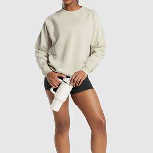 Women <b>Clothing</b> Winter Fall Women's Sweatshirt Solid Plain Street Style Women's Wear Sweatshirts Hoodies With Custom Logo Offer. - Product Image 4