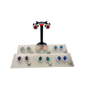 Belles boucles d'oreilles en pierre AD double plaqué or et argent pour dames bijoux en gros élégants pour les fêtes et les cadeaux - Product Image 5