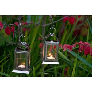 Linterna de vela de acero inoxidable y vidrio de diseñador para el hogar y el jardín, suelo decorativo y linternas de vela colgantes - Product Image 3