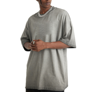 Nouveau design t-shirt 100% coton blanc de haute qualité Logo personnalisé poids lourd luxe goutte épaule boxy plaine t-shirt pour hommes - Product Image 3