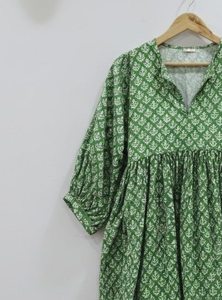 Vestido de Verano Boho Floral de Algodón Puro Ecológico, Cintura Natural India, Largo Midi, Transpirable, Elegante para el Día a Día - Product Image 2