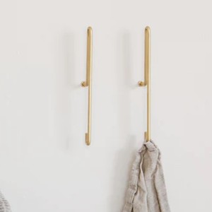 Classic Design Set of 2 Heavy Duty Iron <b>Wall</b> Mounted <b>Hooks</b> with Brass Gold Finished <b>for</b> Bathroom Bedroom Living Room <b>Wall</b> Decor - Product Image 2