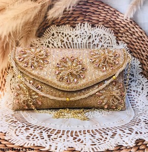 Bolso de mano hecho a mano con cuentas de piedra para mujer, novedad elegante, moda para fiesta, noche nupcial, boda, cierre magnético - Product Image 2