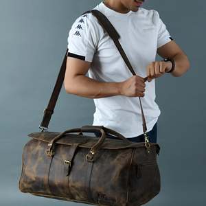 Bolton Casual Style Dark Brown PU Cotton <b>Tote</b> Handbag Duffel <b>Bag</b> for Travel Fitness Gym Use <b>with</b> Custom Printing Logo - Product Image 6