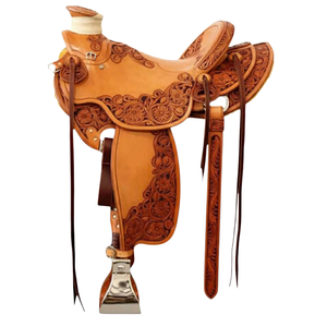 Belle selle en cuir écologique occidental usinée à la main avec ensemble de clous Nouveau design Selle anglaise de style anglais - Product Image 1