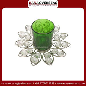 Haute qualité décoratif diamant porte-lumière nouveauté bois matériel vert verre Restaurant décorations meilleur prix boîte - Product Image 2