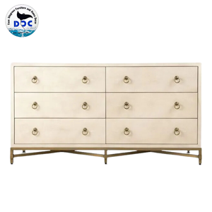 Venta al por mayor de 6 cajones de almacenamiento de madera de imitación Shagreen Gabinete Cajón de escritorio para sala de estar Dormitorio Mesitas de noche Muebles - Product Image 4