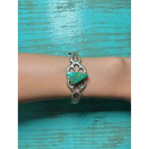 Royston Turquoise & Sterling <b>Silver</b> <b>Cuff</b> <b>Bracelet</b> Handmade by Navajo Artists Fashion Accessory - Product Image 5