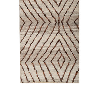 พรมขนสัตว์ถักมือลายเรขาคณิตทรงสี่เหลี่ยมผืนผ้า รุ่นซูริ ไอวอรี่ สำหรับห้องนั่งเล่นหรือห้องนอน-AKWJ-1037 ขนาดใหญ่ 9x12 - Product Image 4