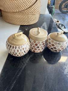 Elegant Mother of Pearl <b>Bamboo</b> Jar for Home Organization Candle <b>Container</b> and Decorative Packaging Crafted in Vietnam - Product Image 4