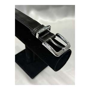 Buckle Bridge Women's Belt, Trouser Belt, <b>Jacket</b> Belt, Dress Belt, Shirt Belt - Black-<b>Silver</b> - Product Image 2