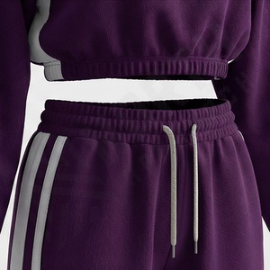 Conjunto Deportivo de Dos Piezas para Mujer, Diseño Sólido, Logotipo Personalizado, Cuello Alto, Chándal, Invierno, Precios al por Mayor, Color Personalizado - Product Image 5