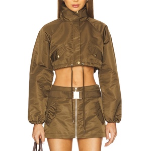 Ensemble veste coupe-vent et short en nylon léger imperméable, taille plus, décontracté, avec logo personnalisé, pour femmes, hiver 2027 - Product Image 4