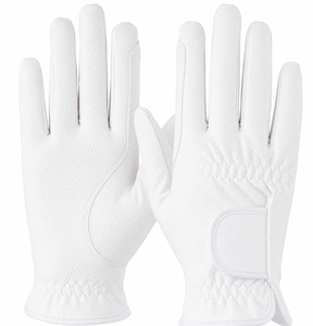 Gants d'équitation en cuir blanc, dernier design, hiver, cuir véritable, résistants à l'usure, doigts antidérapants, pour le polo et la course. - Product Image 1
