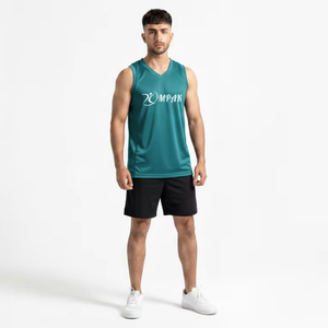 Maillot de basket-ball en jade profond de qualité supérieure pour les équipes modernes, les clubs d'entraînement, vêtements en maille respirante - Product Image 1