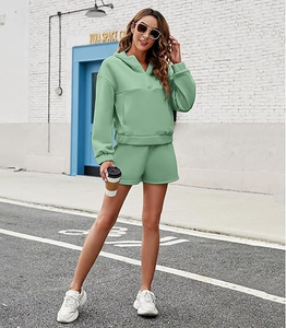 ชุดวิ่งจ๊อกกิ้งลำลองสำหรับผู้หญิงชุดสองชิ้นลายฤดูหนาว - Product Image 5