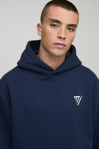 OEM Heavyweight Custom <b>Navy</b> Blue <b>Hoodie</b> Oversized Pullover <b>Hoodie</b> for Men <b>Women</b> Winter Fleece Blank Bulk Supply - Product Image 3