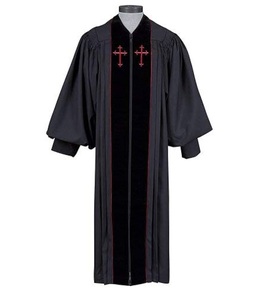 Vêtement de prêtre d'église sur mesure en gros, robe de clergé, robe de prédicateur pour hommes, col montant respirant, robe longue de clergé - Product Image 2