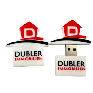 Clé USB 3.0 en PVC en forme <span class=keywords><strong>de</strong></span> maison avec impression <span class=keywords><strong>de</strong></span> logo personnalisé et <span class=keywords><strong>code</strong></span> QR pour agent immobilier, cadeau promotionnel - Product Image 1