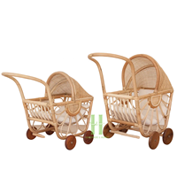 Rotin jouet poupée poussette à la main en osier poupée landau rotin bébé landau Antique bébé poupée poussette de HNH artisanat usine