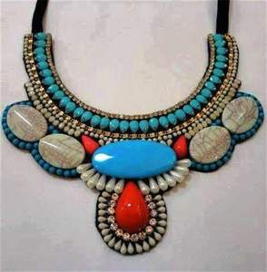 สร้อยคอผ้าปักลูกปัดสไตล์วินเทจสำหรับผู้หญิงในงานปาร์ตี้และงานแต่งงาน - Product Image 1