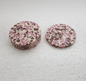 Wholesale Price Hot Selling <b>Marble</b> And Resin Square Shape Brown White Color Coaster Table Decoration Used Latest Design coaster - Product Image 2