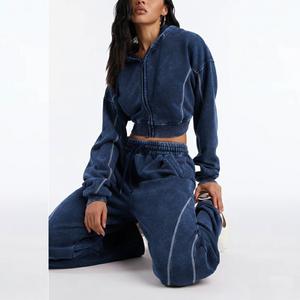 ชุดออกกำลังกายผู้หญิงแบบ 2 ชิ้น ผ้าฝ้าย 100% คุณภาพสูง เป็นมิตรกับสิ่งแวดล้อม รับสกรีนโลโก้ รุ่นใหม่ล่าสุด - Product Image 6