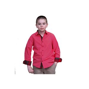 Camisa para niños estampado geométrico blanco rojo - Product Image 2
