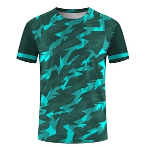 T-shirt d'été décontracté respirant à séchage rapide pour hommes, col imprimé en 3D pour la course en plein air, motif solide - Product Image 2