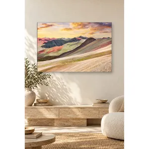 Impression sur toile des montagnes arc-en-ciel au coucher du soleil de Fida - Product Image 1