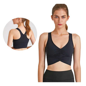 Plus Size Women's Fitness Gym Crop <b>Top</b> New Arrival Yoga Bra Removable Adjustable Front Wrinkle Workout Sport Bra Breathable - Product Image 6