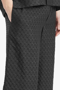 Luxury Black Solid <b>Elastic</b> Waist Quick Dry Unisex Jacquard Shorts Make a Statement for Casual Wear - Product Image 5