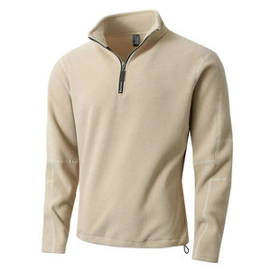 Automne hiver nouveaux hommes pull col montant demi fermeture éclair à manches longues pull à la mode décontracté couleur unie hauts hommes sweat - Product Image 5