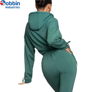 Chándal de entrenamiento de dos piezas decorado con estilo Teasel para mujer, pantalón de Jogger con capucha y diseño frontal Teasel, nueva tendencia de invierno - Product Image 4