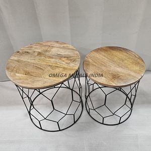 Mesa de centro artística inspirada en diamantes con marco geométrico 2 piezas de madera para sala de estar de lujo y decoración de Bar contemporáneo - Product Image 2