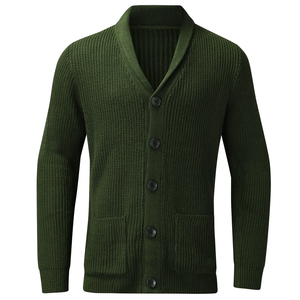 Collège casual Logo personnalisé bouton col en V à manches longues hommes tricot Slim Fit pull Cardigan Design vêtements avec poches - Product Image 3