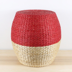 Puf de Jacinto de Agua Trenzado, Precio Directo de Fábrica, Taburete Otomano para Decoración del Hogar - Product Image 5