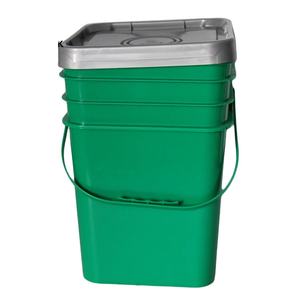 Ventas directas del fabricante de cubos de plástico Logotipo personalizado Cubo de pintura de 20L con tapa Forma cuadrada para Patrón de agua y gasolina - Product Image 1