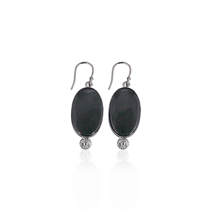 Pendientes de Ágata Negra con Baño de Rutenio, Hechos a Mano, Diseño Moderno, Joyería para Fiesta, Idea de Regalo - Product Image 1