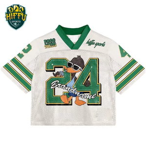 Offre Spéciale 100% Maillot de football américain rétro personnalisé Streetwear respirant avec logo brodé Short court en maille - Product Image 5