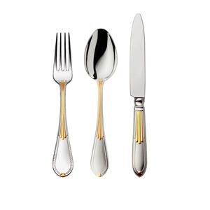 Cubiertos de acero inoxidable ideales para cocina, mesa, Hotel, uso doméstico, mango de Metal, juego de cubiertos de 5 cucharas, tenedor, cuchillo chapado en oro - Product Image 2