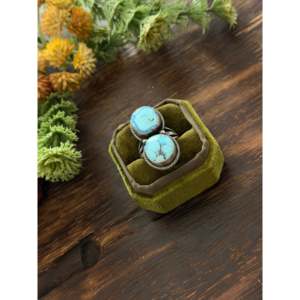 Darrin Livingston Boho <b>Statement</b> <b>Ring</b> Golden Hills Turquoise Bezel Setting in Sterling <b>Silver</b> for Everyday Wear Size 8.5 - Product Image 4